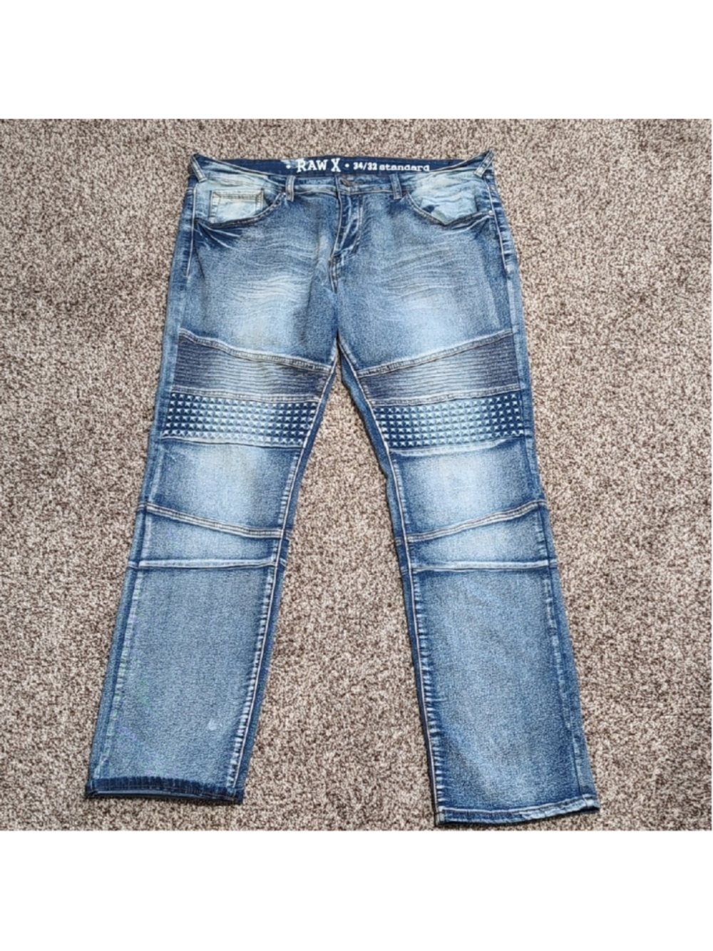 Raw X Moto Jeans Acid Wash Vintage Inspired Men's 34x32 Jeans
